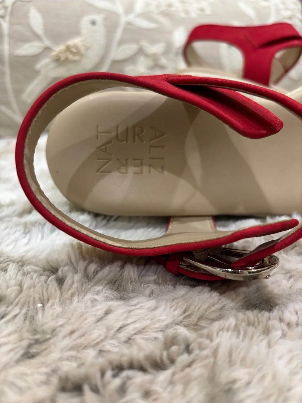 Naturalizer Red Wedge Sandals with Espadrille Platform